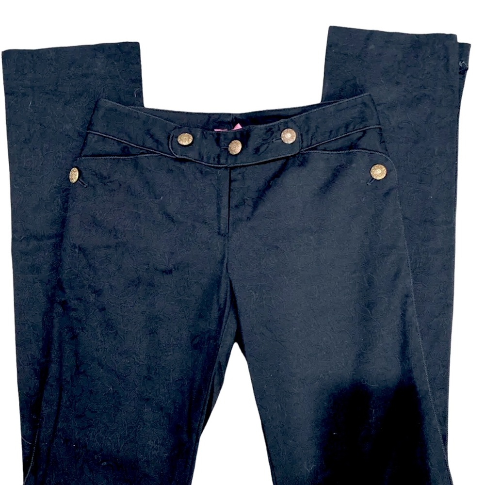 Designer Black Brocade textured pants - Size 6